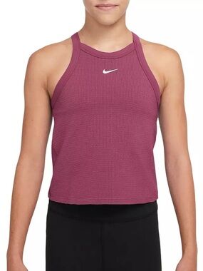 NWT Nike Girls' High-Neck Bra Tank Top | SWEET BEET/WHITE | Size L